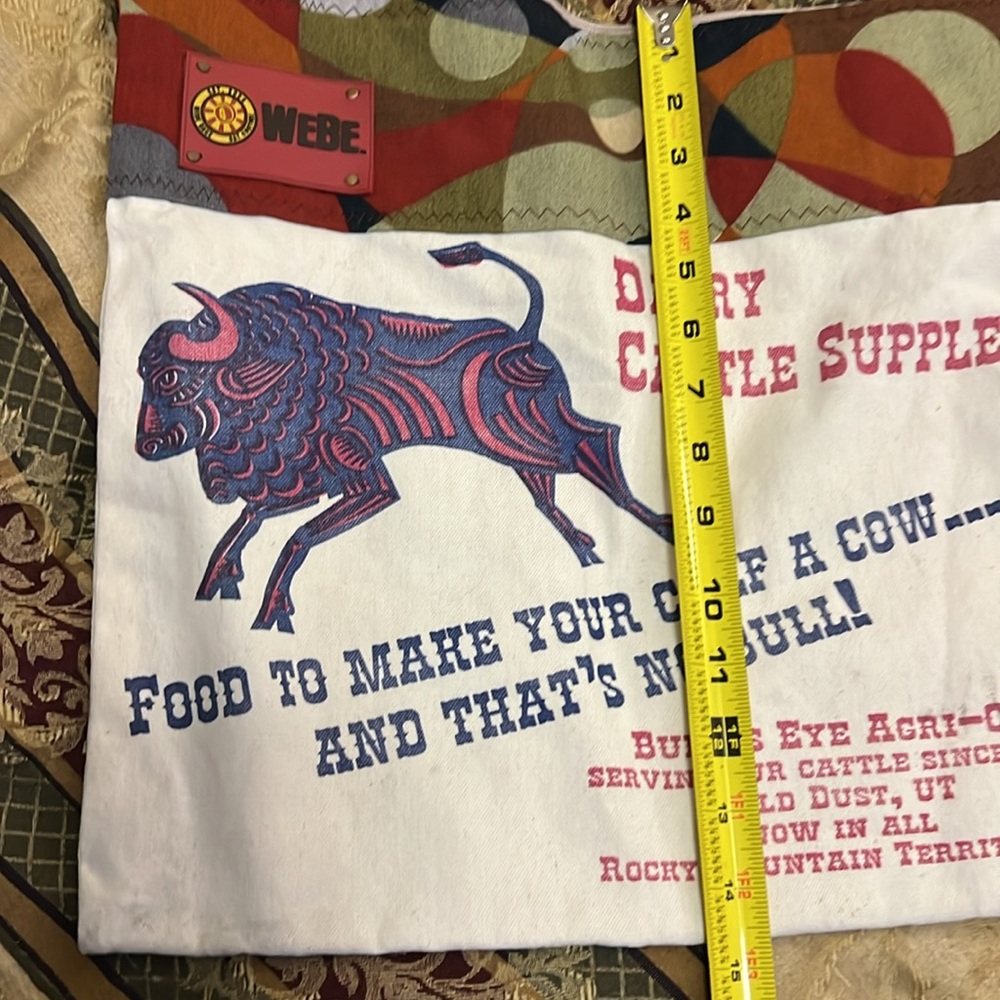🔥Colorful Canvas Bull Print Shoulder tote Bag UNIQUE TOTE!! - Picture 3 of 5